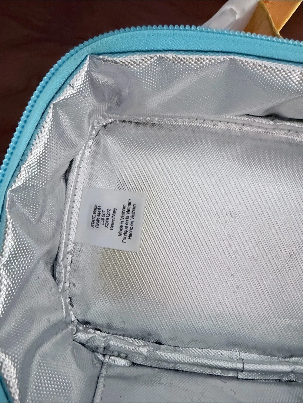 STATE Navy snack Pouch with Light Blue Trim